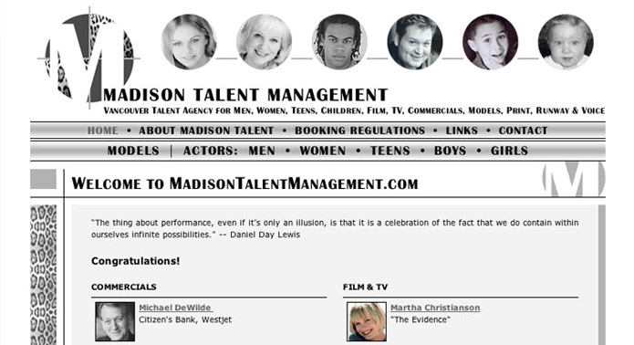Website: Madison Talent Management