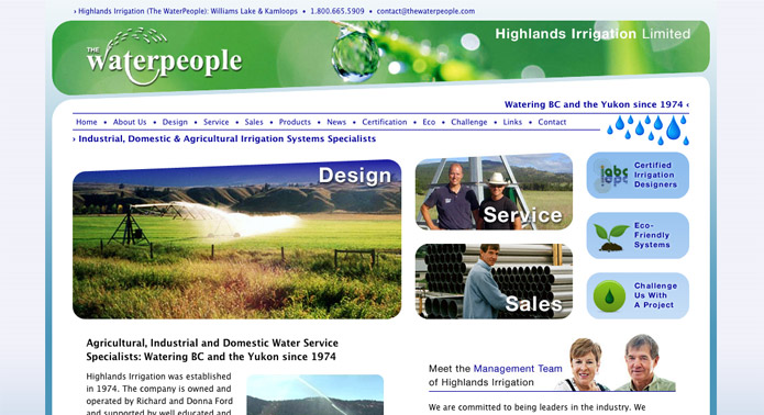 Website + SEO: The Waterpeople (Highlands Irrigation Ltd.)